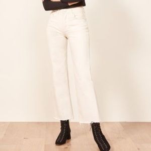 Reformation Fawcett jeans (ivory, size 25)